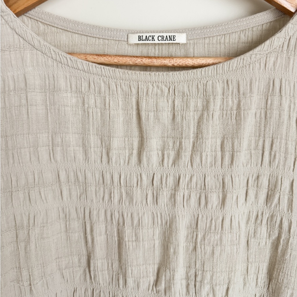 Black Crane Box Top - Taupe